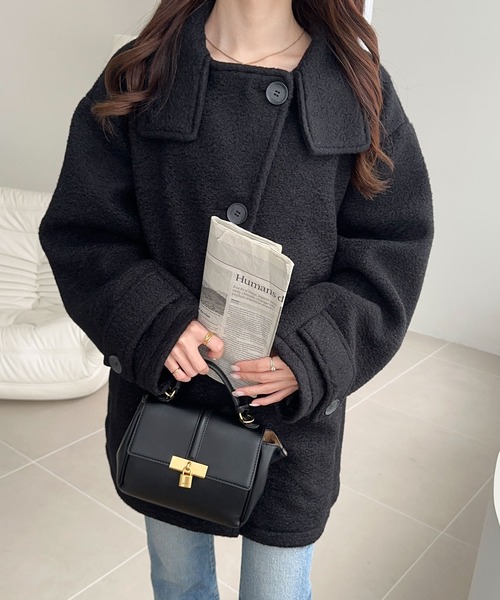 「mily bilet」 チェスターコート MEDIUM グレー レディース_画像4