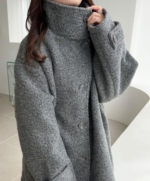 「mily bilet」 チェスターコート MEDIUM グレー レディース_画像8