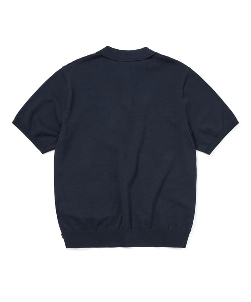 thisisneverthat ネイビー ニットポロシャツ L thisisneverthat セーター ニット Stacked TNT S/S Knit Polo
