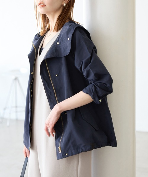 シンプリシテプリュス ショート スプリングコート ロロ・ピアーナ 撥水加工 ROPE' PICNIC｜【撥水・花粉ガード】ステンカラーコート