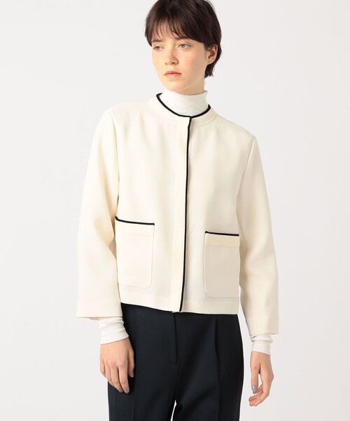 Ballsey ジャケット ノーカラージャケット ニットコンビダブル
