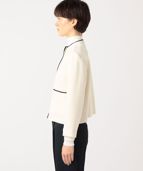 Drawer】定価約8万＊12Gクルーネックニットジャケット ノーカラー 1