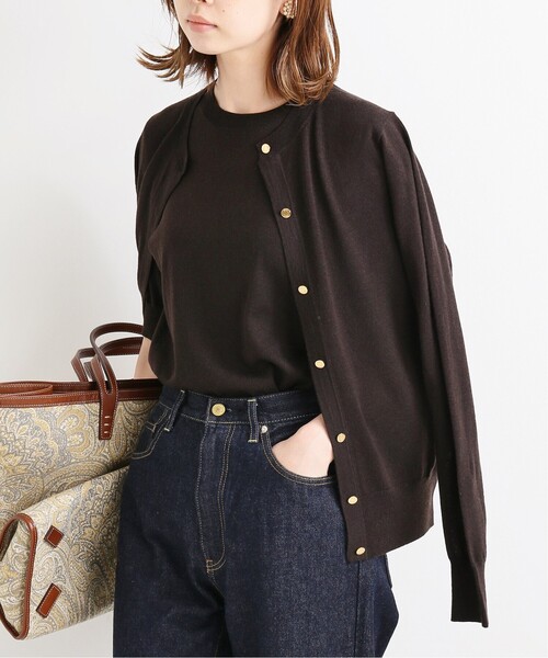 「IENA」 ニットアンサンブル FREE ブラウン レディース_画像2