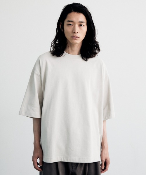 「WYM LIDNM」 7分袖Tシャツ L ライトグレー メンズ