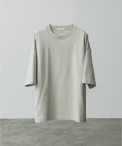 「WYM LIDNM」 7分袖Tシャツ L ライトグレー メンズ