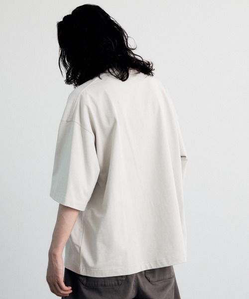 「WYM LIDNM」 7分袖Tシャツ L ライトグレー メンズ