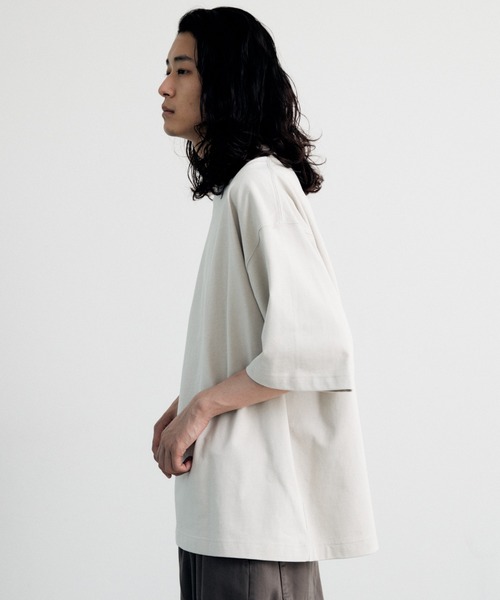「WYM LIDNM」 7分袖Tシャツ L ライトグレー メンズ