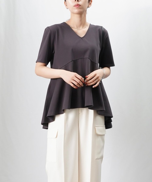 tシャツ LC/LLL ドライペプラムVカットソー レディース LADY LUCK LUCA tシャツ LC/LLL ドライペプラムVカットソー