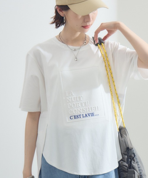 tシャツ エンボスロゴTシャツ レディース