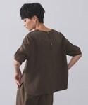 ブラウス シャツ 半袖 ラメストライプタックス...の詳細画像5
