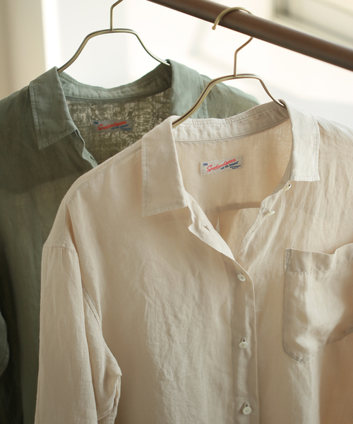 Spick＆Span ブラウス シャツ ガーメントダイシアーラミーシャツ