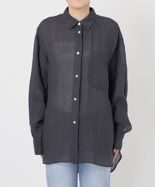 Spick＆Span ブラウス シャツ ガーメントダイシアーラミーシャツ