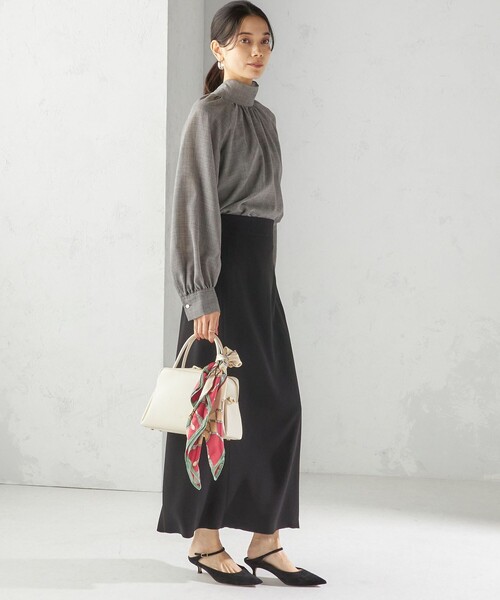 シップス（SHIPS）/〈手洗い可能〉アセテート混 バックサテン マーメイド スカート SHIPS（シップス） スカート 「手洗い可能」アセテート混 バックサテン