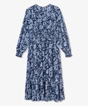 ドレス ロングスリーブ スモック マキシドレスの詳細画像1