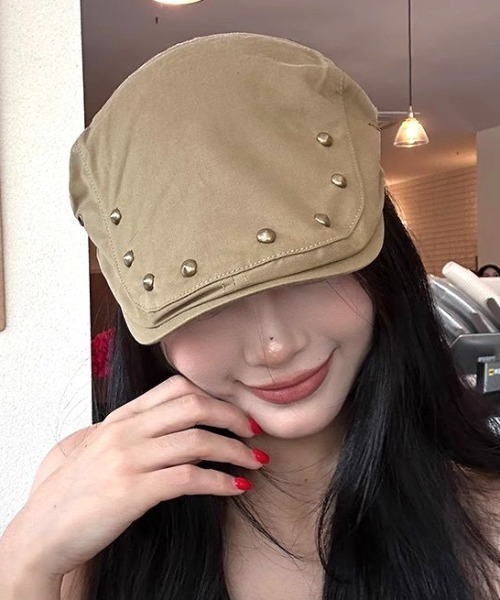 帽子 ベレー帽 スタッズハンチング帽 レディース : ZOZOTOWN Yahoo!店