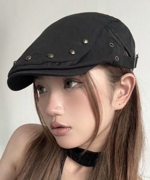 スタッズなしベレー帽 帽子 ベレー帽 スタッズハンチング帽 レディース : ZOZOTOWN
