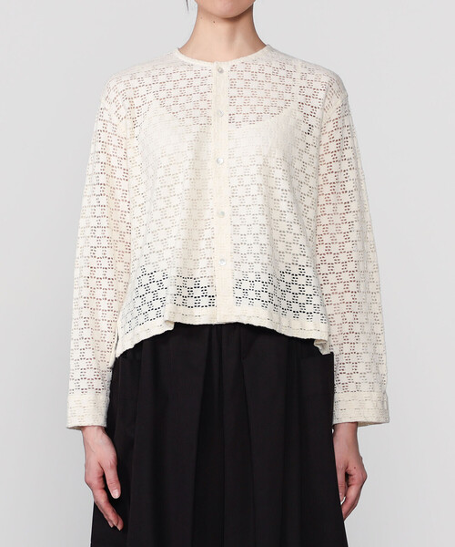 Bshop ブラウス シャツ INDIA INDUSTRY | スクエアレース クルーネック