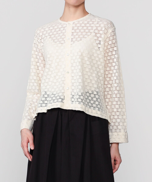 Bshop ブラウス シャツ INDIA INDUSTRY | スクエアレース クルーネック