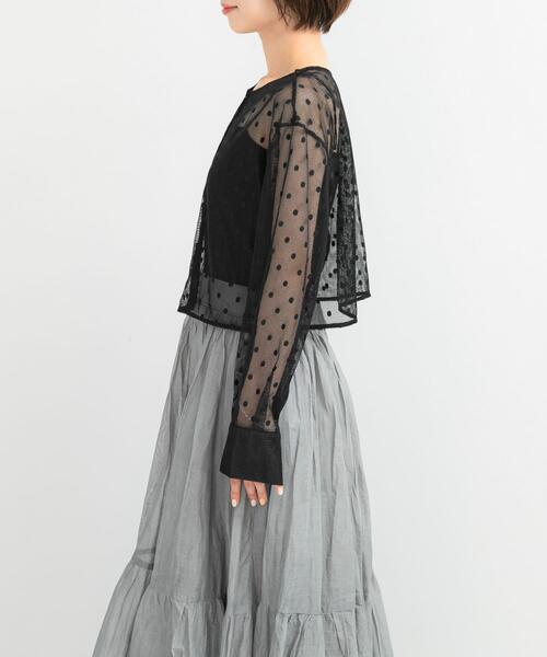 【BLACK】シアーメッシュドットプルオーバー シアーメッシュドットプルオーバー レディース : ZOZOTOWN Yahoo!店