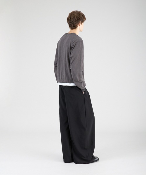 Regen Glanz tシャツ button design henryneck longsleeve T-shirt