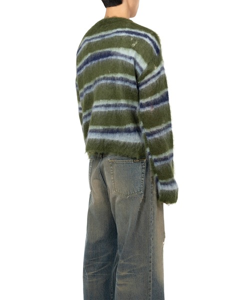 KAMIYA セーター ニット Distorted Border Mohair Knit Sweater メンズ