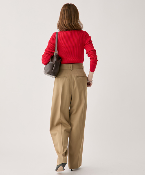 VERMEIL par iena Vネックニット ブラウン ゆったり レーヨン Cashmere100 Vネック knit（ニット／セーター）｜VERMEIL par iena
