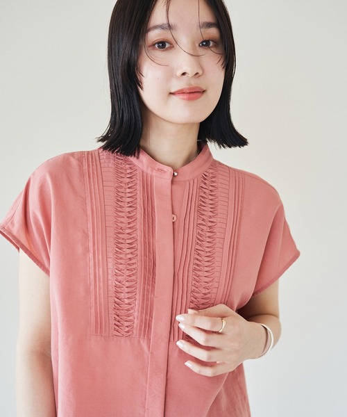 「VIS」 半袖ブラウス FREE ネイビー レディース_画像5