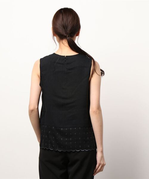 「haupia」 ノースリーブブラウス MEDIUM ネイビー レディース_画像3