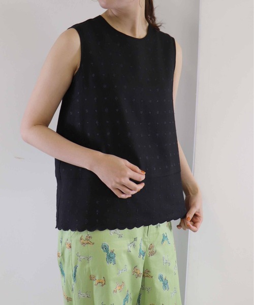 「haupia」 ノースリーブブラウス MEDIUM ネイビー レディース_画像6