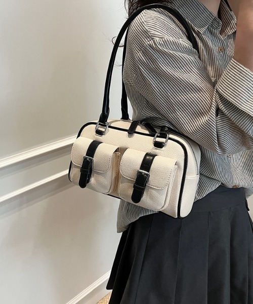 ショルダーバッグ バッグ ツートーンポケットスクエアバッグ