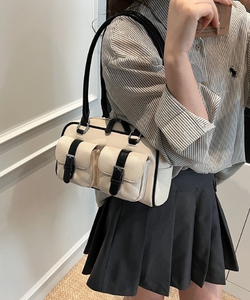 ショルダーバッグ バッグ ツートーンポケットスクエアバッグ