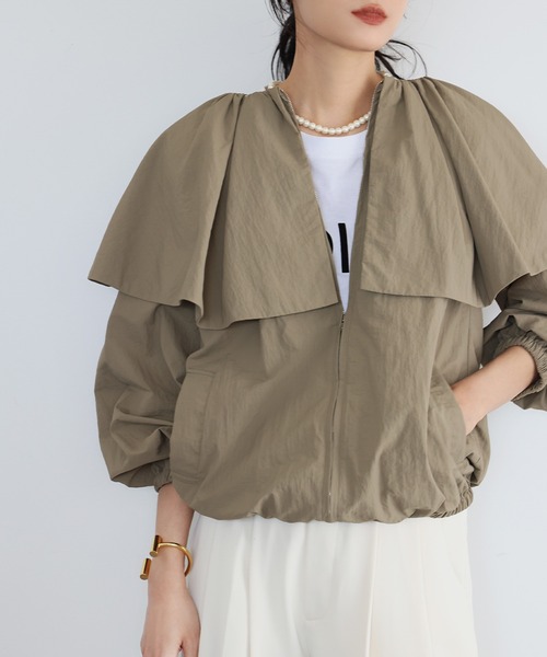 「ELFRANK」 ブルゾン FREE カーキ レディース_画像3