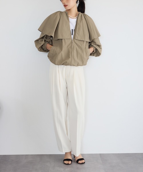 「ELFRANK」 ブルゾン FREE カーキ レディース_画像4