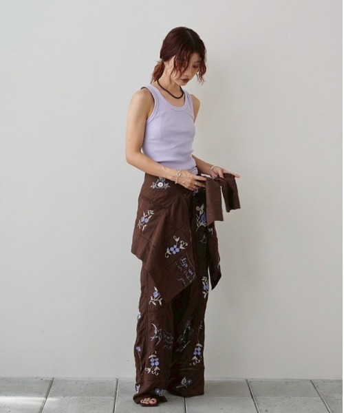 パンツ Embroidery Patchwork Trousers レディースの画像