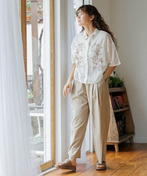 パンツ nico niko and…（ニコアンド） イージーパンツ LARGE ダークブルー