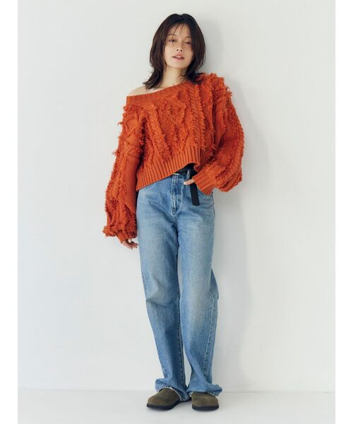 Ungrid（アングリッド） ニット セーター ワンショルフリンジケーブル