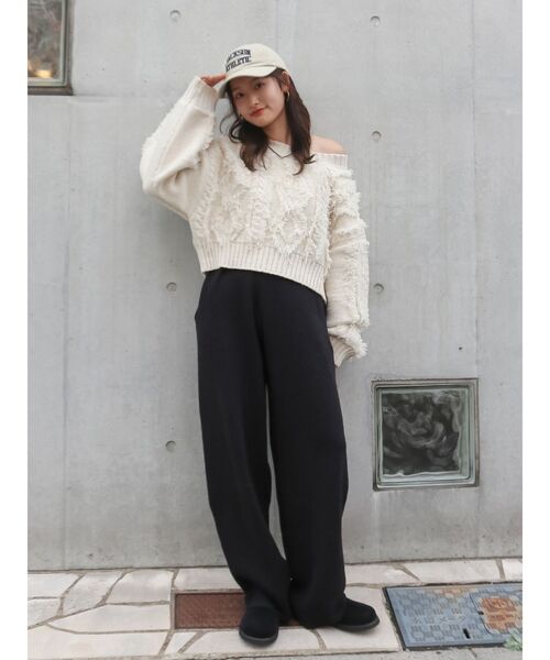 【新品】Ungrid  フリンジ ニット Ungrid（アングリッド） ニット セーター ワンショルフリンジケーブル