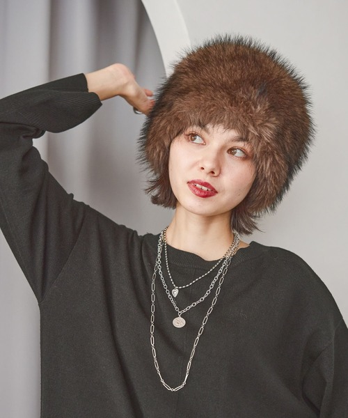 niko and…（ニコアンド） 帽子 ハット オリジナルフェイクファー