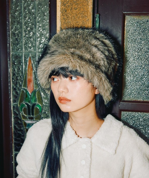 d*7様 アンダーカバー ダークブラウン ファー 耳あて付き帽子 DICKIES/ディッキーズ】EX FUR EARMUFF JET CAP/耳当てファーキャップ