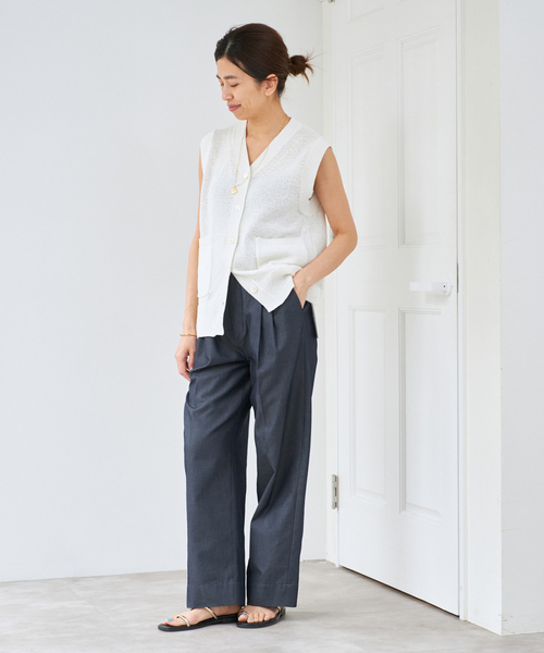 「IENA」 パンツ 36 ネイビー レディース_画像4