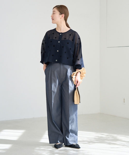 「IENA」 パンツ 36 ネイビー レディース_画像5