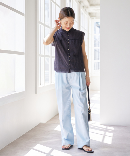 「IENA」 パンツ 36 ネイビー レディース_画像8