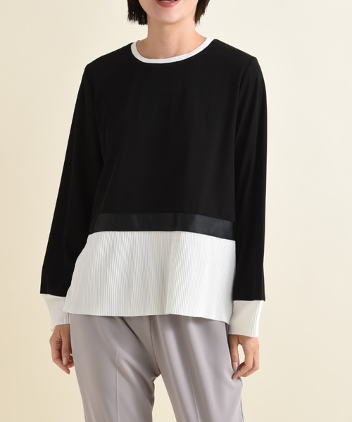 「INTERPLANET」 長袖カットソー FREE グレイッシュベージュ レディース_画像3