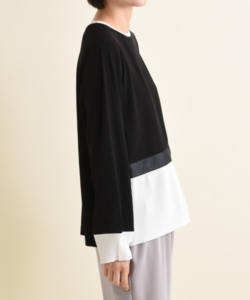 「INTERPLANET」 長袖カットソー FREE グレイッシュベージュ レディース_画像4