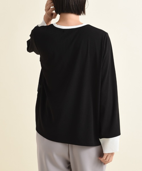 「INTERPLANET」 長袖カットソー FREE グレイッシュベージュ レディース_画像6