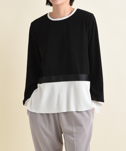 「INTERPLANET」 長袖カットソー FREE グレイッシュベージュ レディース_画像8