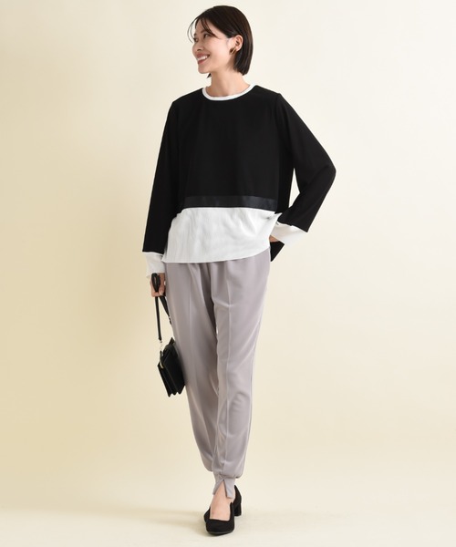 「INTERPLANET」 長袖カットソー FREE グレイッシュベージュ レディース_画像9