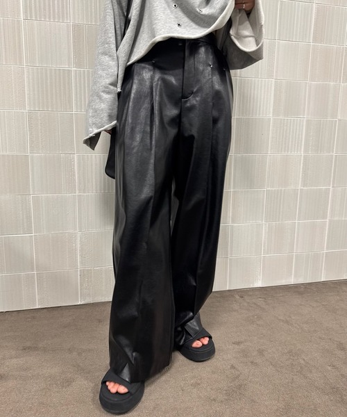 Ameri（アメリ） スラックス パンツ JENNY 2TUCK STRAIGHT PANTS