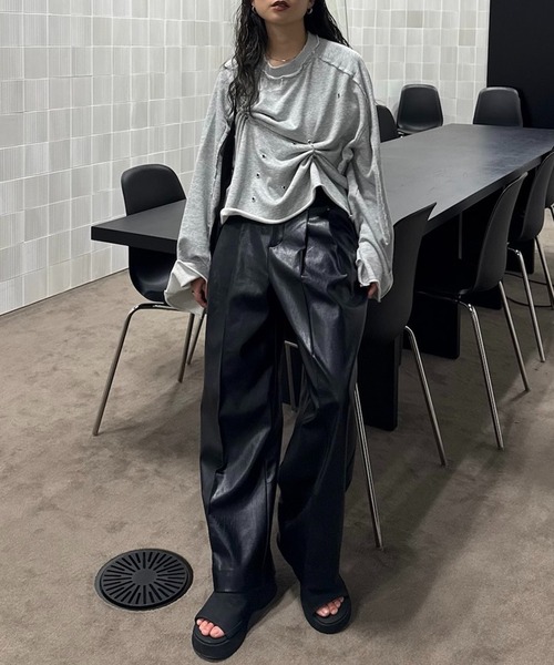 Ameri（アメリ） スラックス パンツ JENNY 2TUCK STRAIGHT PANTS