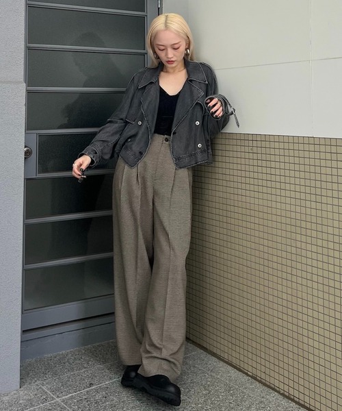 Ameri（アメリ） スラックス パンツ JENNY 2TUCK STRAIGHT PANTS